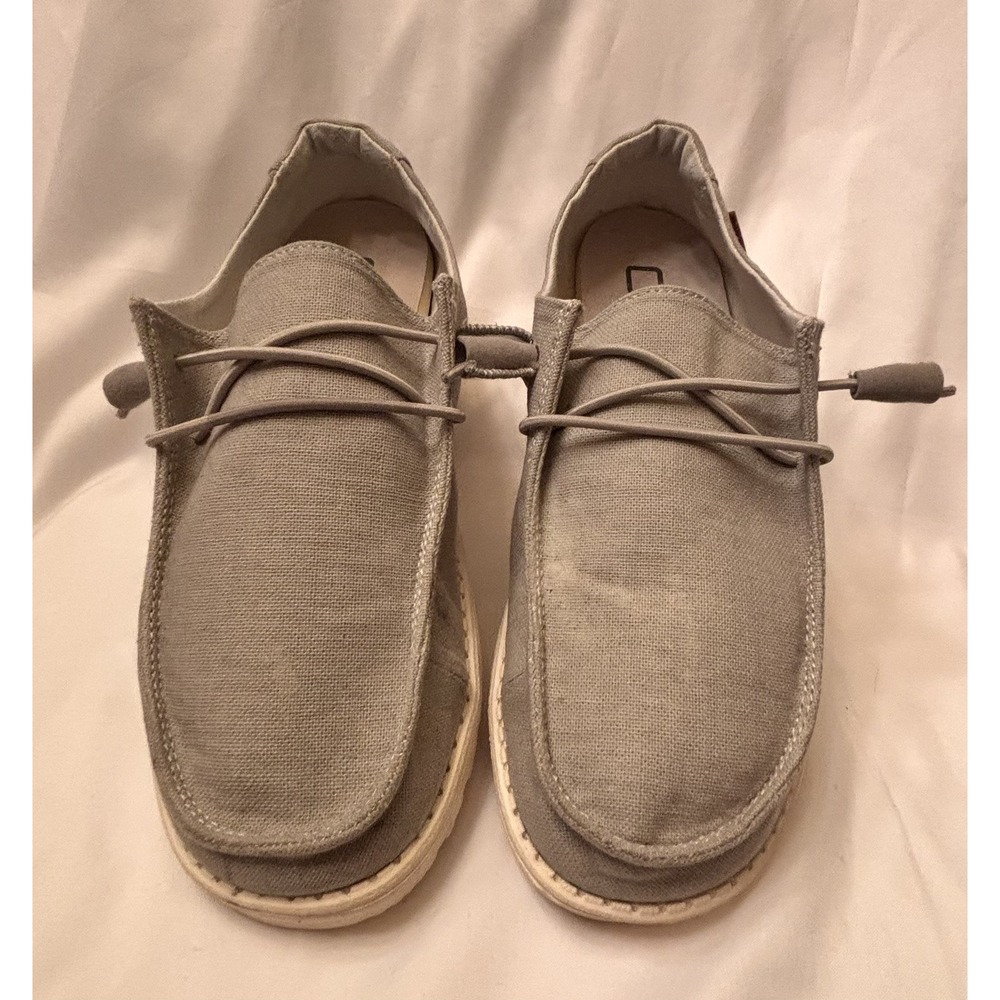 Hey Dude Wendy Chambray Light Gray Womens Size 9 Slip Ons Preowned